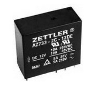 Реле DPDT 10A 12VDC 650Ohm AZ733-2C-12D ZETTLER электрическое механическое через отверстие
